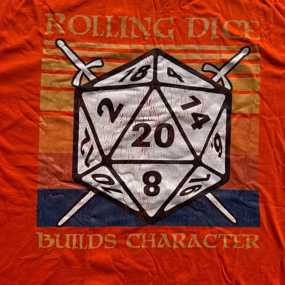 Rolling Dice Builds Character Funny RPG Tabletop Gamer T-Shirt Size 3XL NEW - Picture 5 of 5
